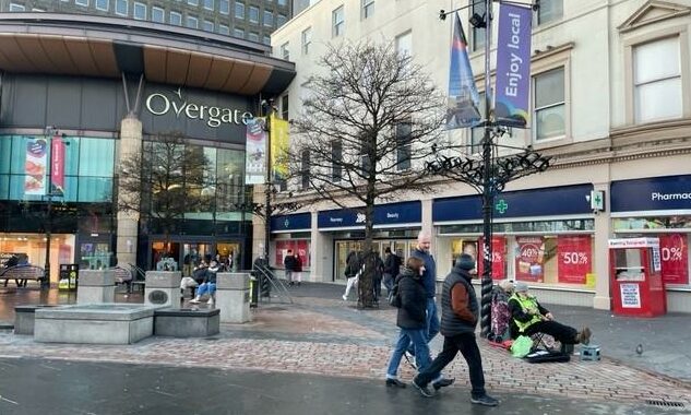 Shoppers outside the Overgate Shopping Centre on December 28. 