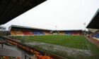 The McDiarmid Park pitch before it was inspected by the referee.
