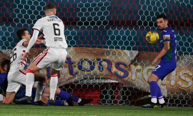 Dunfermline star Graham Dorrans was sent off, despite the ball clearly striking his chest