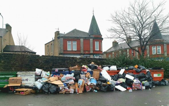 Fly tipping over Christmas resulted in mountains of rubbish being spotted at this site in Cowdenbeath