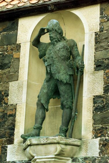 The statue of Alexander Selkirk in Lower Largo.