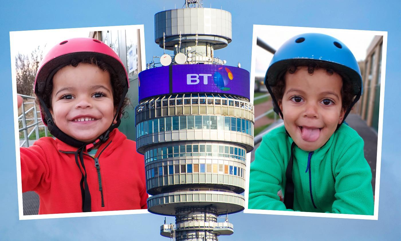 Ziggy and Zen Galbally will have their message displayed on the BT Tower in London.
