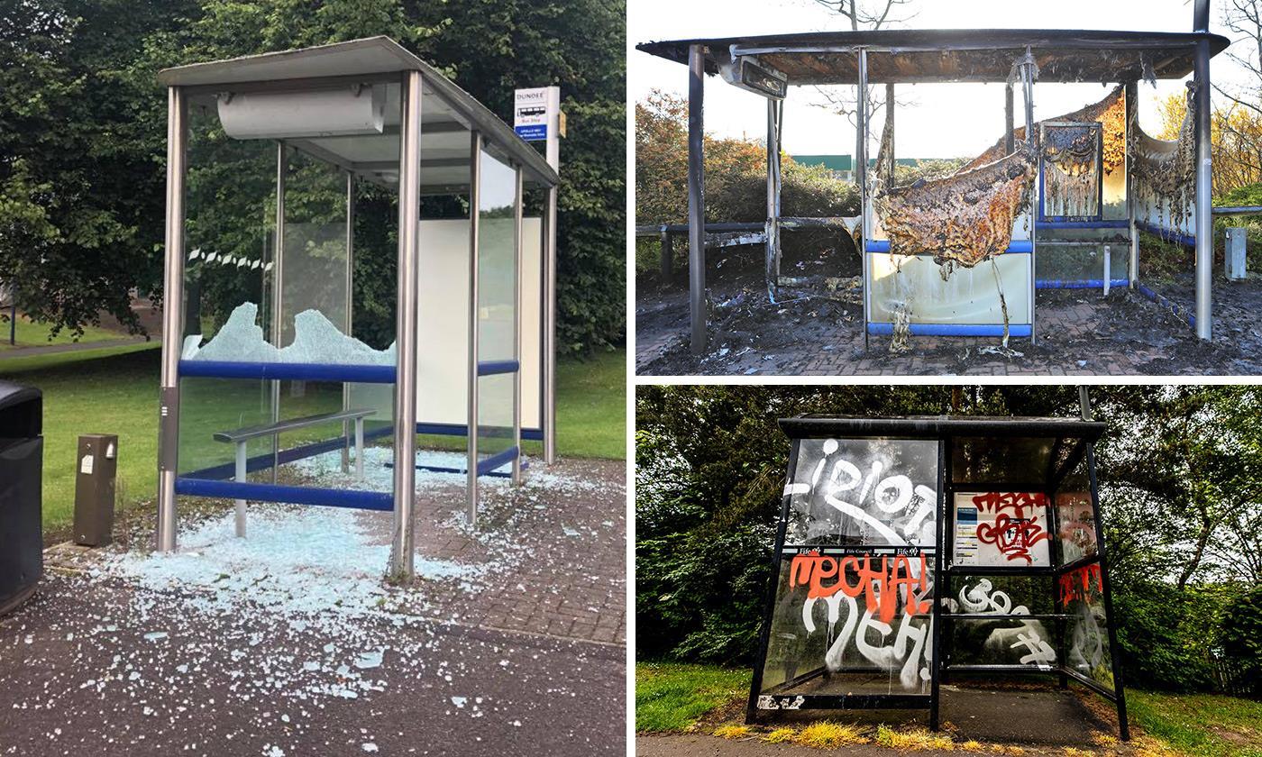 Tayside and Fife taxpayers foot bill for vandalised and torched bus stops