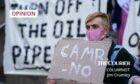 Climate activists make their feelings on Cambo known during the recent COP26 summit in Glasgow. Photo: Andrew Milligan/PA Wire