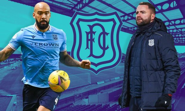 Dundee defender Liam Fontaine and manager James McPake.