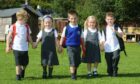 Youngsters starting P1 at Abernyte Primary School last August.