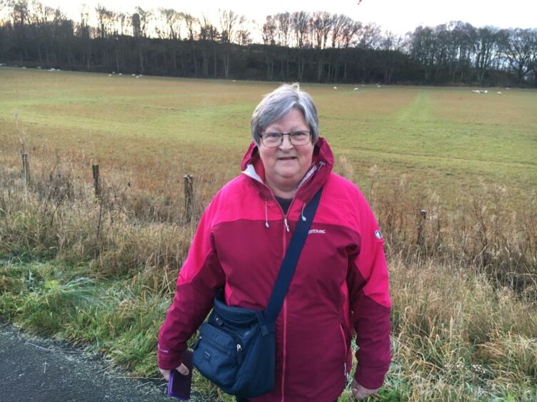 Maureen Taylor on the way to Longannet demolition in Fife