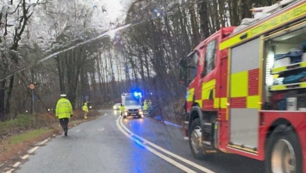 Emergency services rushed to the scene after reports a vehicle had overturned. (Pic Fife Jammer Locations).