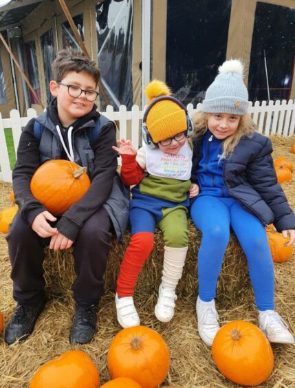 Jackson Rodger (middle) with siblings Jamie and Imogen.