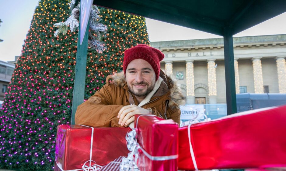 Social Bite founder Josh Littlejohn at the Tree of Kindness collection point last year.