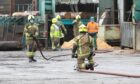 Firefighters from Kirriemuir, Forfar, Alyth and Dundee at a fire at Ladywell Sawmill near Kirriemuir.