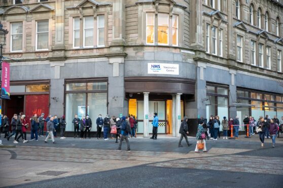 The vaccination centre in Dundee's former Zara store.