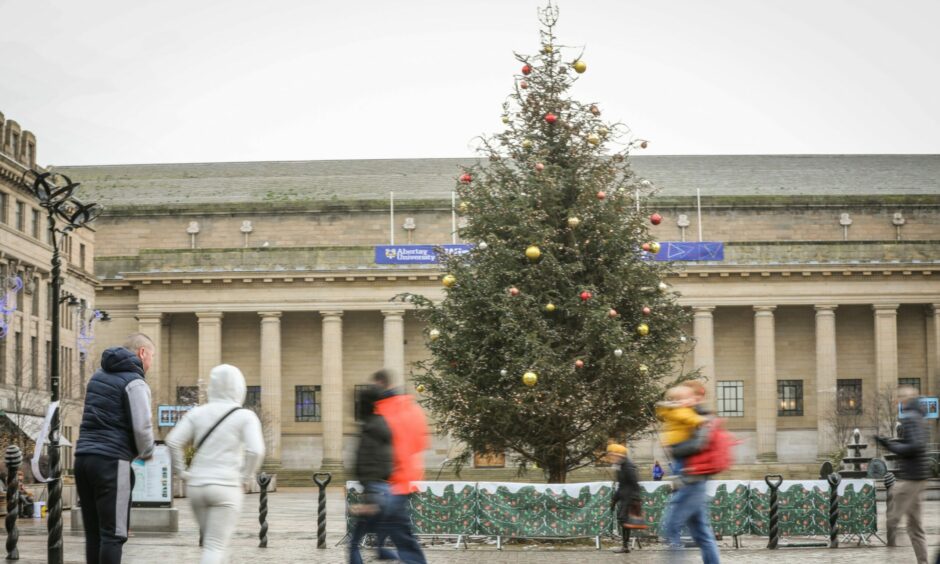 The Christmas tree taking pride of place in City Square in 2019.
