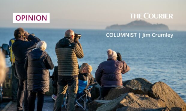 Jim Crumley joined the humpback whale watchers at Kinghorn. Photo: Kenny Smith/DCT Media.