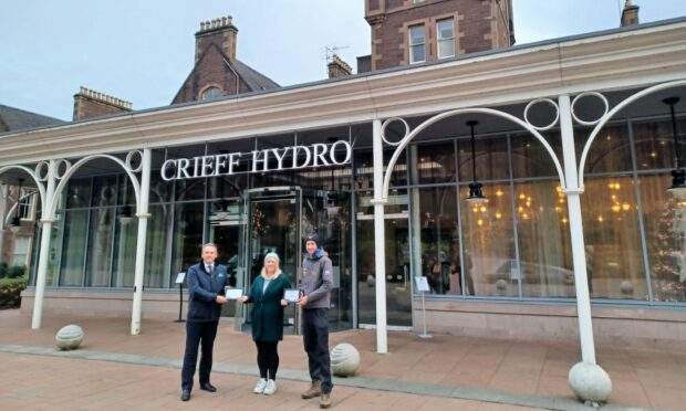 Kristian Campbell, Crieff Hydro general manager, Kerry Donaghy, Respitality Scotland coordinator at Shared Care Scotland and Michael Crawford, Action Glen adventure park manager.