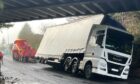 The lorry struck a rail bridge on Halbeath Road, Dunfermline.