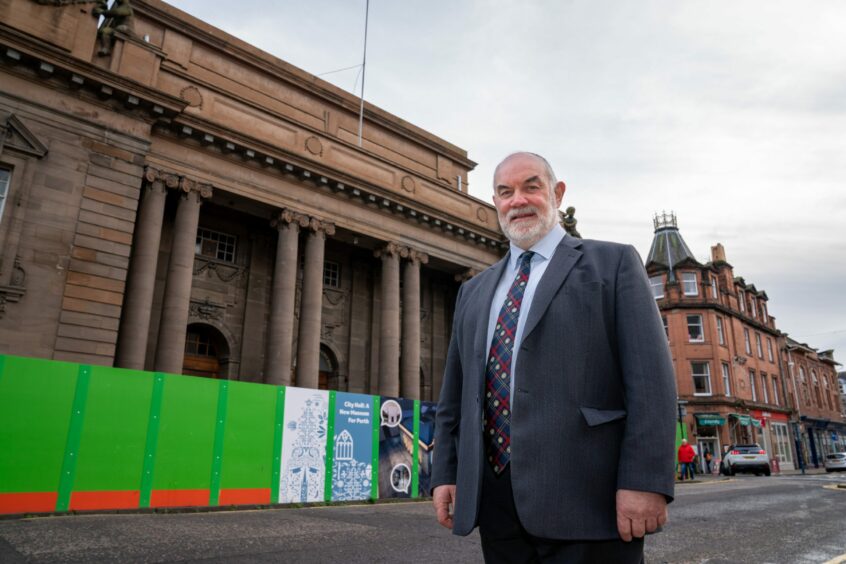 Perth and Kinross Council leader, Murray Lyle outside Perth City Hall.