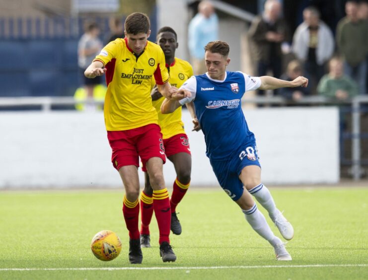 Blair Lyons in action for Montrose against Partick during his first Links Park spell in 2019.