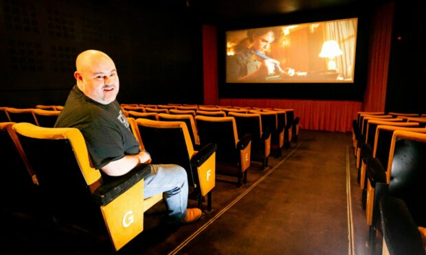Technical Manager Paul Carey in Cinema 2 at NPH Cinema, St Andrews