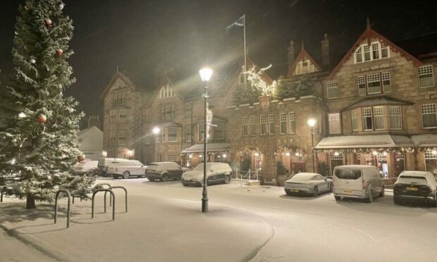 Snow in Braemar on Christmas morning. Photo: @Alonso2012F