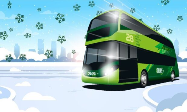 Graphic of new Xplore Dundee electric buses.