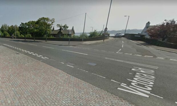The Dundee Road junction where the hit and run took place.