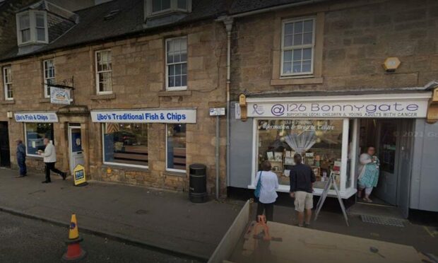 Firefighters tackled a blaze at Libos Chip Shop in Cupar on Christmas Eve