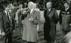 Geoff Brown with Sir Matt Busby and Sir Bobby Charlton before the St Johnstone v Manchester United match.
