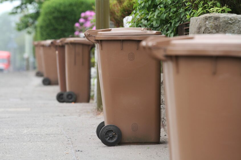 Brown garden waste bins