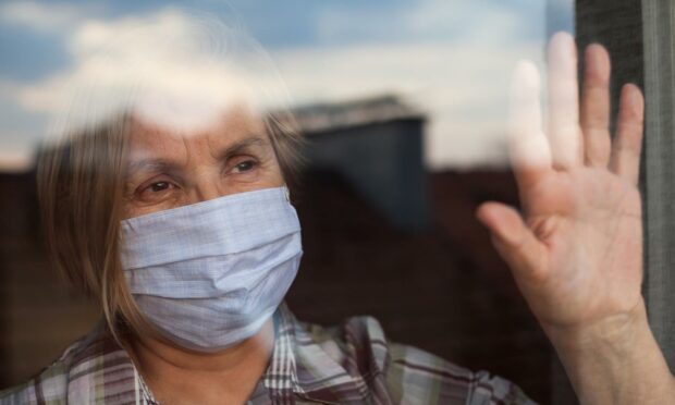 An older person at home during lockdown