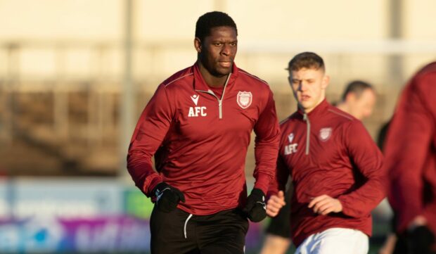 Joel Nouble played his final game at Gayfield as an Arbroath player on Sunday.