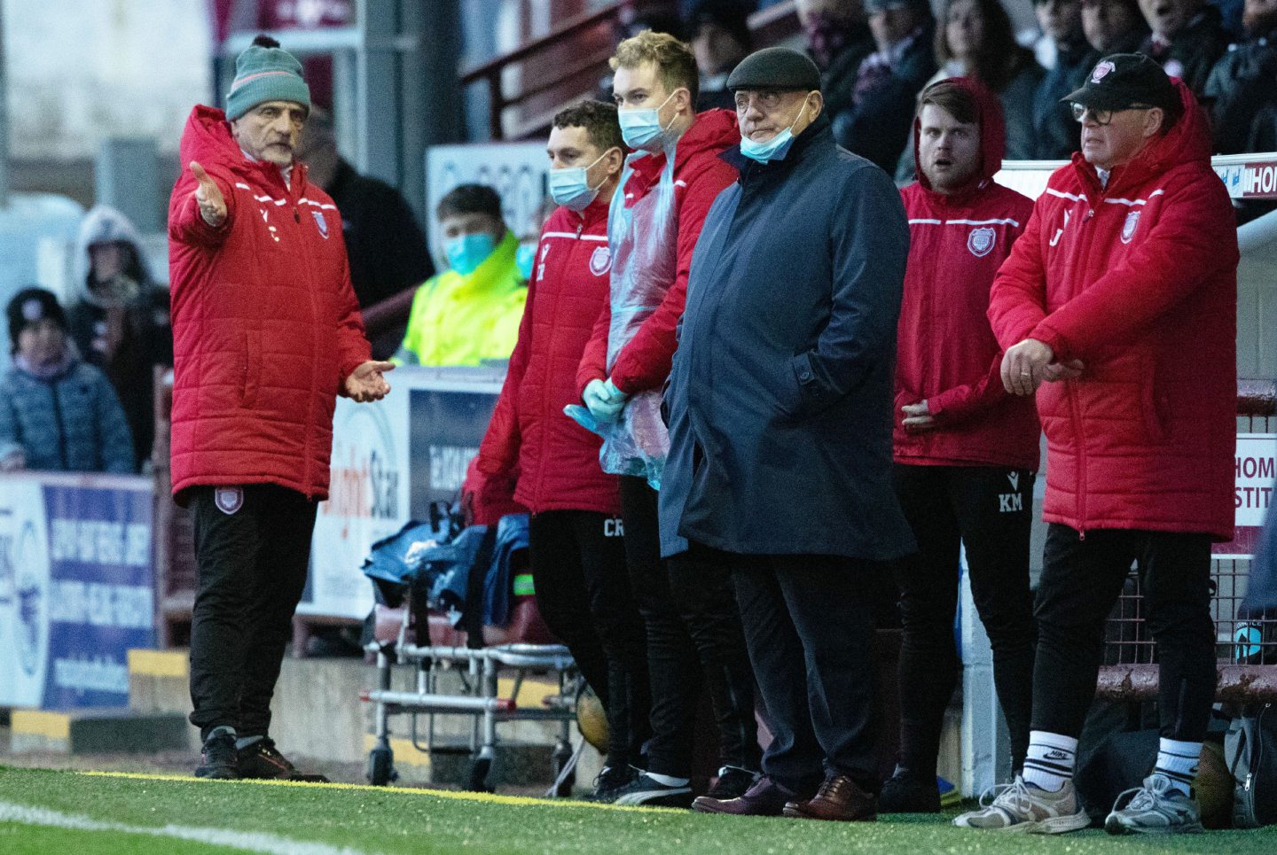 Dick Campbell watches on from the dugout as his side drew 0-0 with Inverness at Gayfield.