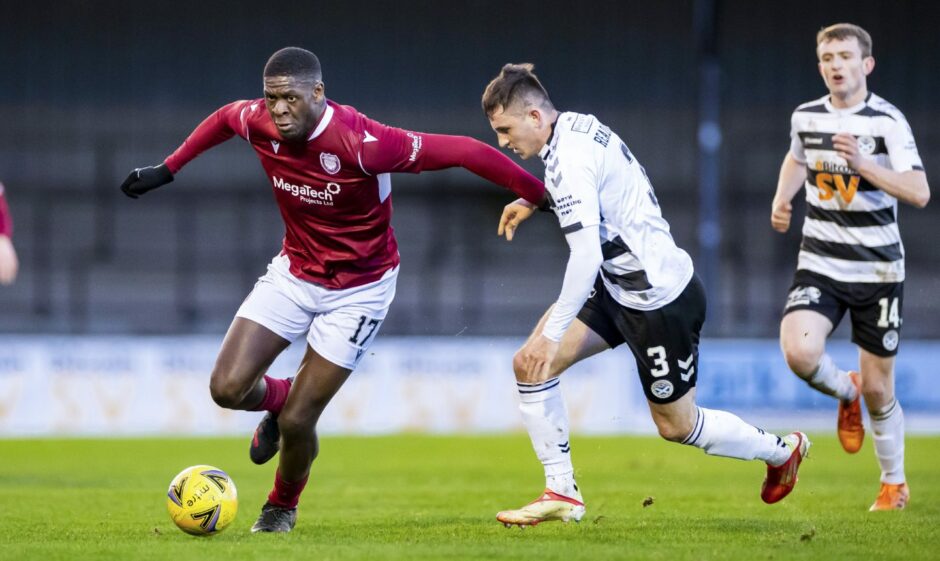 Joel Nouble always looked a threat for Arbroath.