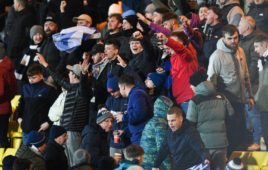 Dundee fans at Livingston.