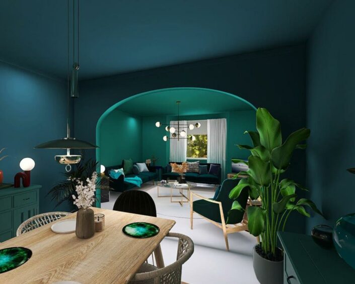Alicia loves using colour in her designs, like in this Glasgow flat.