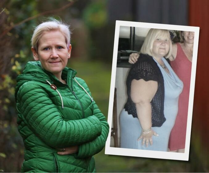 Mum Alison, before and after the weightloss