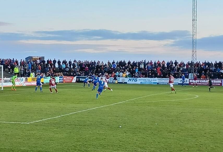 Action from the second half of Arbroath v Darvel