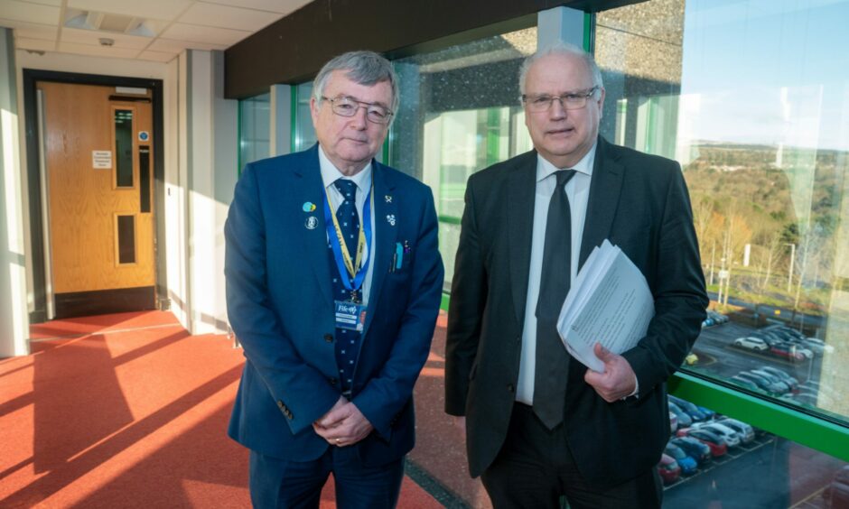 David Alexander, left, and Labour's David Ross co-led Fife Council for five years.