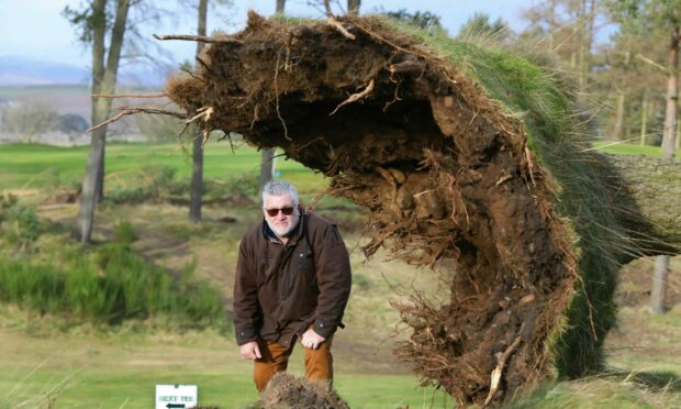 Forfar Golf Club manager John Rankin surveys the latest damage to the course. Pic: Gareth Jennings/DCT Media.