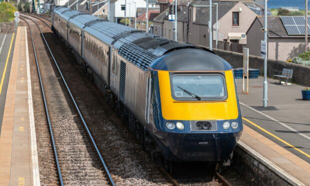 A ScotRail inter-city service in Carnoustie