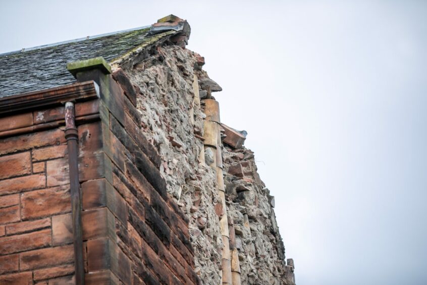 Chimney collapse.