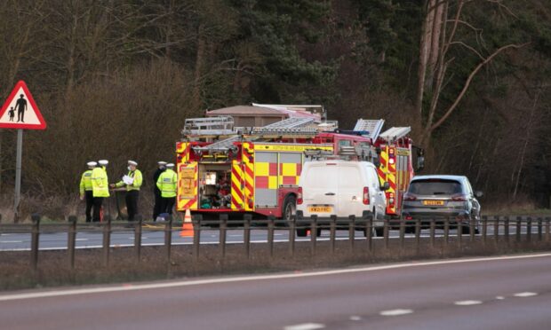 A 27-year-old man died at the scene of the crash on the A90.