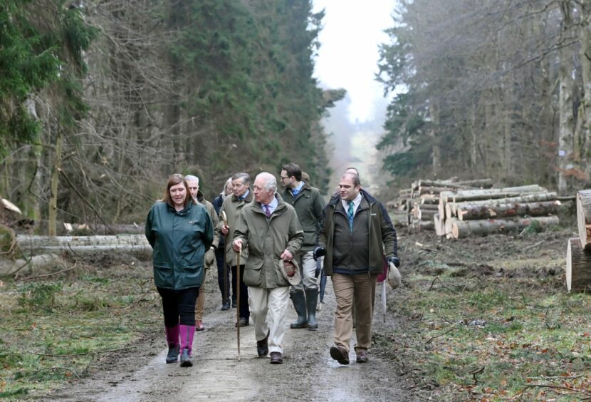 The then Prince Charles visited Haddo House and Country Park to survey the damage of Storm Arwen.