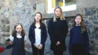 Letham Primary School (Fife) p5-7 pupils have been learning about Robert Burns. Picture shows; (l-r) Tilly McGarry, Anna Taylor, Caitlin Kirk, Vienna Kitch.