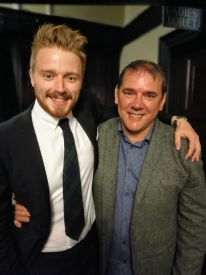 William Lumsden (right) with actor Jack Lowden who played Young Tommy in the 2017 film Tommy's Honour.