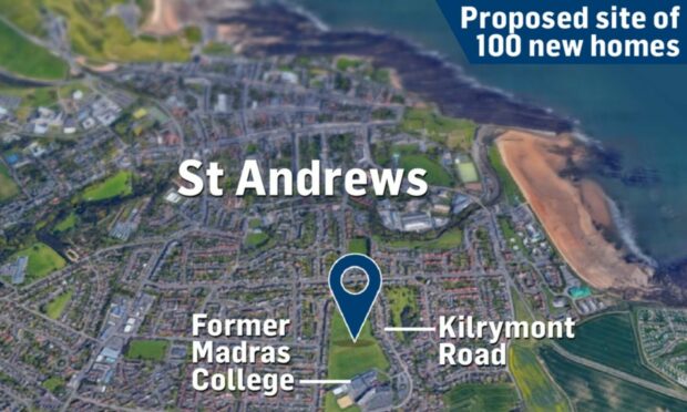 The site of the possible new homes on the former Madras College site in St Andrews.