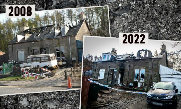 The Crieff Road home was gutted by a blaze in 2008 and again on Friday evening.