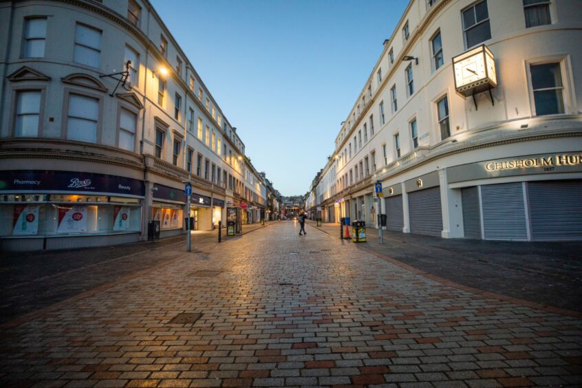 Dundee city centre during lockdown.