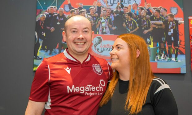 Arbroath fan Kenny with partner Jacqui