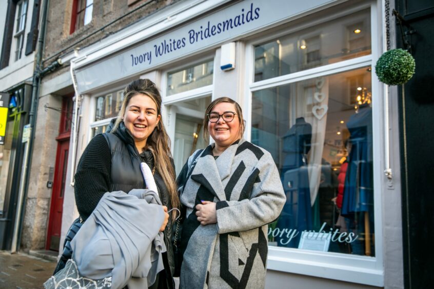 Jenni Nicoll and Lynn Matheson outside Ivory Whites